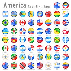 American Vector flag Button Set