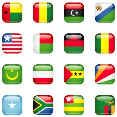Africa square Flags A