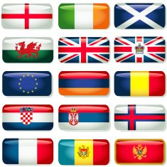 Britain and European Rectangular Flags