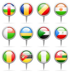 Round flag pins - Africa N5
