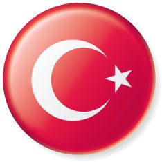 Turkey Satin Flag Button