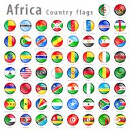 Vector African National Flag Button Set