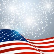 American Flag With Fireworks N2