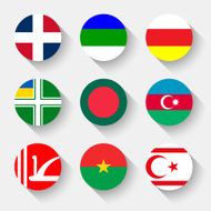 Flags of the world round buttons N9