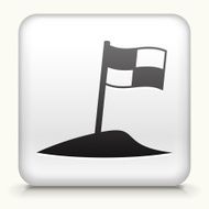 Square Button with Racing Flag