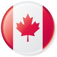 Canadian Flag Satin Button