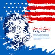 4th of July background with American flag Independence Day vint