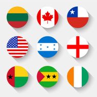 Flags of the world round buttons N10