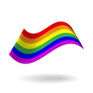 flying wave rainbow flag symbol -vector