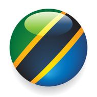World Flag Button Tanzania