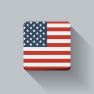 Button with flag of the USA