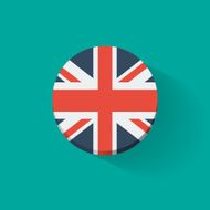 Round icon with flag of the UK