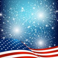 Independence Day card with American flag N2