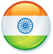 India Flag Super Glossy Button
