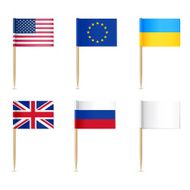 Flags toothpick American Europen union United Kingdom Ukraine Russian White flags