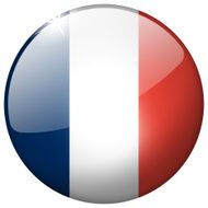 France Round Glass Button