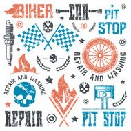 Car repair and racing badges