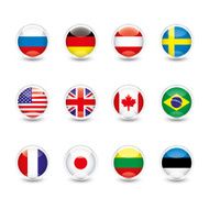 Flags in glass spheres