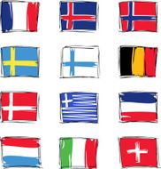 Hand painted europe flags (Set 2)