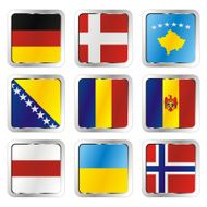 isolated european flags