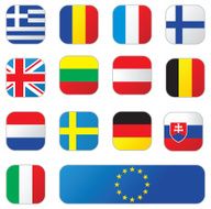 The European Union countries flags