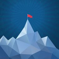 Flag on the top of mountain - Vector N2