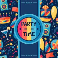 Celebration background with party icons and objects
