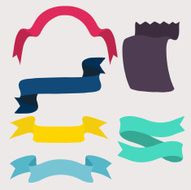 Set of design elements banners ribbons Vector illustration