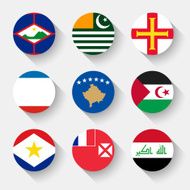 Flags of the world round buttons N11