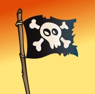 Closeup of a Jolly Roger flag