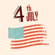 Independence Day Illustration with Grunge American Flag