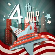 Fourth July Retro Vector Illustration