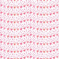 Festive flags and heart Seamless pattern