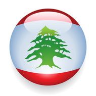 World Flag Button Lebanon