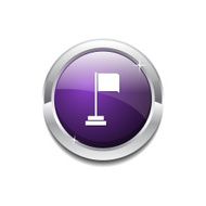 Flag Sign Purple Vector Icon Button