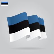 Background with waving Estonian Flag Vector