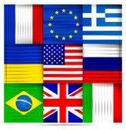 Popular world flags abstract