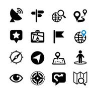 Set of 16 web icons Location navigation map