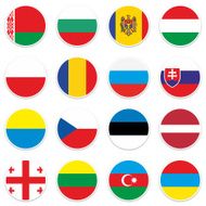 set circle flag of Eastern Europe