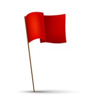 Red flag on the white background