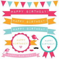 Birthday vector design elements set