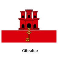 Flag of the country gibraltar Vector illustration