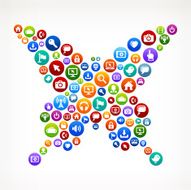 Butterfly Technology Internet and Web Media Icon Pattern