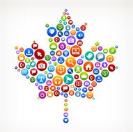 Maple Leaf Technology Internet and Web Media Icon Pattern