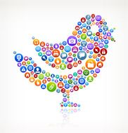 Bird Technology Internet and Web Media Icon Pattern