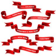 Christmas red ribbons