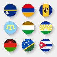 Flags of the world round buttons N13