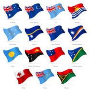 Oceania - Waving Flags Illustration