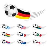 Soccer ball with the flag