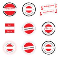 Made in Austria labels and stickers